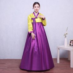 A hanbok is a traditional dress worn in Korea for formal and semi-formal occasions. This clothing style originated during the Joseon dynasty period by the upper class. This affordable high-quality costume dress is great for a Cosplay or multi-cultural event. Available in a wide array of colors! We're sure you'll find the perfect color combination to suit you. Material: Cotton/Polyester Disclaimer:Colors may vary slightly due to monitor display settings.Dresses are manually measured and there may Hanbok Dress, Hanbok Traditional, Korean Traditional Dress, Korean Hanbok, Korean Traditional, Korean Dress, Performance Outfit, Korean Outfits, Costume Dress