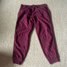 Never Worn, Comes From A Smoke/Pet Free Home Casual Burgundy Bottoms For Loungewear, Burgundy Casual Loungewear Bottoms, Red Joggers, Lady In Red, Track Pants, Pant Jumpsuit, Pants For Women, Track, Pet