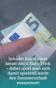 someone is holding up some money in their hand with the caption that reads, schadel kaum ener kenn den 5 euro - trick