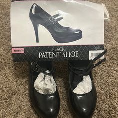 Purchased These Brand New From Cirilla’s To Wear With A Halloween Costume And Never Ended Up Wearing Them. Still Brand New In Bag. Black Platform Heels For Halloween, Black Heels For Halloween Party, Closed Toe Heels For Halloween Party, Halloween Party Closed Toe Heels, Round Toe Heels For Halloween Evening, White Platform Heels, Blush Heels, Madden Girl Heels, Black Patent Shoes