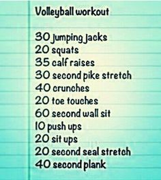 a workout list with the words, 30 jumpin'jacks