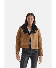 in stock Shearling Jacket Women, Sheepskin Jacket, Sheep Leather, Shearling Jacket, Tan Color, Black Wool, Leather Fashion, Pick Up, Genuine Leather