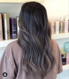 Smokey Brown Balayage Hair, Dark Mushroom Balayage, Ashy Mushroom Brown Hair Balayage, Mushroom Brown Babylights, Mushroom Brown Balayage On Dark Hair, Mushroom Brown Balayage On Black Hair, Mushroom Balayage On Dark Hair, Ashy Brown Hair Balayage Dark, Asian Hair Balayage Ash Brown