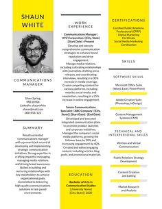 Professional Communications Manager Resume Template Visme Powerpoint Website, Communications Manager, Media Relations, Brand Reputation, Communications Strategy, Public Relations