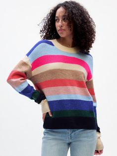 Forever Cozy Relaxed Ribbed Crewneck Sweater | Gap Factory Crewneck Sweater, Colorful Fashion, Drop Shoulder, Crew Neck Sweater, Ribbed Knit, Cardigans, Gap, Sweaters For Women, Long Sleeves