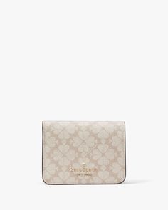 Signature Spade Flower Small Bifold Wallet | Kate Spade Outlet Kate Spade Classic Compact Wallet, Classic Compact Kate Spade Wallet, Tiny Bag, Kate Spade Outlet, Kate Spade Wallet, Bifold Wallet, Credit Cards, Don't Let, Wallets