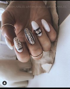 Angel Nails, Romantic Nails, Nail Idea, New Year's Nails, Fabulous Nails, Powder Nails, Rhinestone Nails, Blue Nails, Black Nails