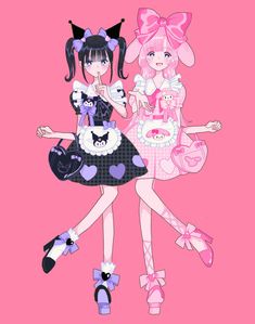 Kawaii Witch Outfit, Kawaii Dance, Kuromi Stuff, Barbie Playsets, Hello Kitty Printables, Alien Drawings, Kuromi My Melody