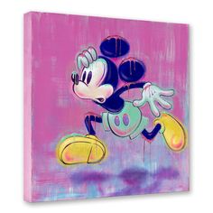 a painting of a mickey mouse flying through the air