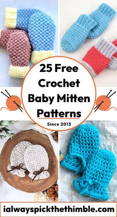 free crochet baby mittens patterns