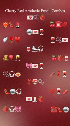 the cherry red aesthetic emoji combos