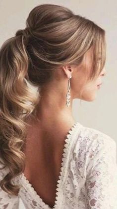 Prom Hair Up, Cute Ponytail Hairstyles, Pageant Hair, Knot Hair, Wavy Ponytail, Cute Ponytails, Pony Tails, Curly Ponytail