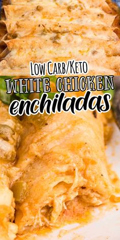 low carb / keto white cheesy enchiladas on a plate