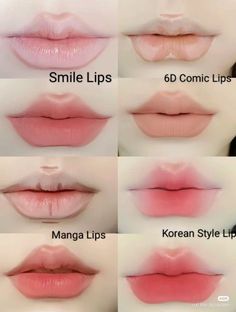 Lip Stain Tutorial, Lip Looks For Small Lips, Lip Makeup Tutorial Small Lips, Douyin Lips, Types Of Lips, Lips Tutorial, Anime Eye Makeup, Korean Makeup Tutorials