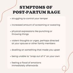 graphic design of symptoms of post-partum rage for new mothers. Signs Of Post Partum, How To Support Post Partum Moms, Postpartum Rage Quotes, Postpartum Rage, Rage Quotes, Mom Inspo, Pregnancy Period, Taboo Topics, Mom Truth