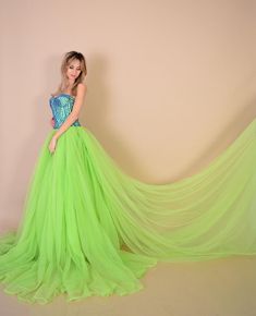 Green Italian Tulle Skirt Gown/ Green Tulle Skirt/ Choose Your | Etsy Green Strapless Ball Gown For Wedding, Floor-length Tulle Gown For Quinceanera, Quinceanera Floor-length Gown With Tulle Skirt, Quinceanera Tulle Floor-length Gown, Green Fitted Wedding Dress For Debutante Ball, Green Fitted Tulle Wedding Dress, Fitted Green Tulle Wedding Dress, Green Tulle Long Maxi Skirt, Green Full-skirt Wedding Dress