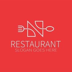 the restaurant logo is shown on a red background