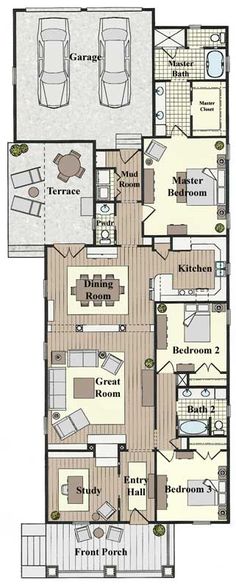 the floor plan for a two story house