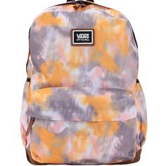 Vans Realm Plus Backpack Yellow Grey Pink Women's Canvas Zip Up Vn0a34glyzx Brand New With Tag. 100% Authentic! Backpack Featuring One Large Main Compartment And A Front Zip Pocket With An Organizer For Quick Access. Measuring 16.5 L X 12.75 W X 4.75 D Inches, It Has A 22-Liter Capacity. In Order To Reduce The Overall Footprint Of Vans, Our Team Has Set Ambitious Sustainability Goals. Big Or Small, All Of Our Efforts Add Up To Positive Change. Vr3 Is The Vans Commitment To Sourcing 100% Of Our T Old School Aesthetic, Vans Backpack, Vans Bags, Vans Old School, Vans Yellow, Rare Vans, Travel Laptop Backpack, Purple Backpack, Yellow Grey