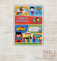 a children's birthday card with an image of comic characters