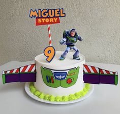 a toy story themed birthday cake on a table