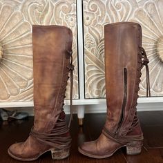 I Love These Boots But I Didnt Wear Them This Season, Time For Someone Else To Enjoy! Worth Every Pennyand Comfy. Make Me An Offer. Brown Lace Up Boots, Freebird By Steven, Shoes Heels Boots, Lace Up Boots, Shoes Women Heels, Heeled Boots, Shoes Heels, Size 7, Lace Up