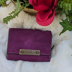 You'll Love This Lovely Purple Leather Wallet By Carolina Herrera. Lots Of Room For Cards, Cash, Coins, And More, While Still Fitting Nicely In A Small Purse. Carolina Herrera Bags, Bags Purple, Purple Leather, Small Purse, Carolina Herrera, Color Purple, Leather Wallet, Wallets, Love This