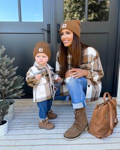 Mommy Son Outfits, Mom And Son Outfits, Baby Boy Fall Outfits, Boys Fall Outfits, Mom And Daughter Matching, Mommy And Son, Plaid Shirts