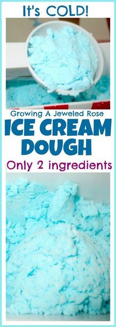 an ice cream dough recipe is shown in two different pictures and the words it's cold