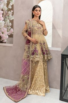 Frock Sharara, Dress For Eid, Pakistani Frocks, Sharara Dress, Short Frock, Pakistani Party Wear, Beautiful Pakistani Dresses, Eid Dresses, Embroidered Organza