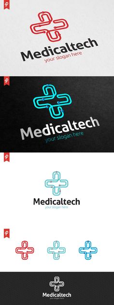 the medical tech logo is designed to look like it's made out of paper