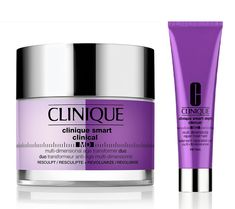 Clinique Smart Night Clinical MD Multi-Dimensional Repair Treatment Retinol is a skin-repairing nighttime treatment with the multi-dimensional power of retinol plus comforting hydration. Two innovative moisturizers in one jar.  Smart Clinical MD Resculpt + Revolumize is a gel cream and a dense cream suitable for all skin types. Resculpt is formulated with soybean seed extract, sweet almond seed extract, and whey protein. Revolumize is formulated with hyaluronic acid, soybean protein, yeast extra Almond Seed, Clinique Smart, Essentials Set, Skincare Essentials, Multi Dimensional, Skin Care Kit, Whey Protein, Gel Cream, Skin Care Essentials