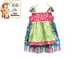 The Josie Apron Dress pdf sewing pattern by Viola Lee. Apron Dress Sewing Pattern, Knot Dress Pattern, Apron Dress Pattern, Girls Apron Dress, Girl Dress Pattern Pdf, Girls Apron, Boys Sewing Patterns, Jumper Pattern