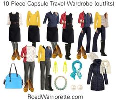 10 piece wardrobe outfits for business casual work travel Packing Advice, 10 Piece Wardrobe, Business Travel Outfits, Travel Fashion Girl, Travel Clothes, Travel Capsule Wardrobe, Smart Casual Style, Challenge Accepted