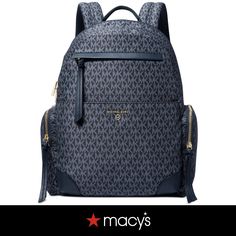 in stock Luxury Michael Kors Backpack With Zipper Closure, Luxury Michael Kors Standard Backpack, Michael Kors Designer Backpack, Modern Michael Kors Backpack, Michael Kors Backpack, Michael Kors Logo, Large Backpack, Backpack Straps, Nylon Bag