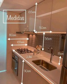 an instagram page showing the measurements for kitchen cabinets