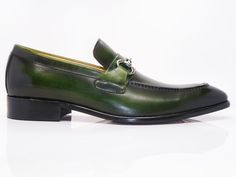 Burnished Calfskin Slip-On Loafer Green – C&E Fashions Green Slip-on Moccasins For Business, Classic Green Loafers For Business, Elegant Green Plain Toe Loafers, Green Round Toe Formal Slip-ons, Classic Green Moccasins For Formal Occasions, Green Slip-on Formal Loafers, Green Slip-on Moccasins For Formal Occasions, Cordovan Shoes, Shoe Horn