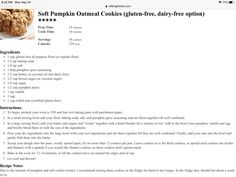 a recipe for pumpkin oatmeal cookies gluten - free dairy - free options