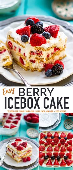 the berry icebox cake is ready to be eaten