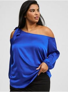 Satin Blouses, Woven Fabric, Color Pop, Fitness Models, Off Shoulder, Sleeve Blouse