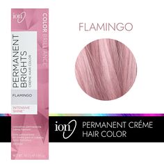 Permanent Brights Creme Hair Color Flamingo Ion Permanent Brights Creme Hair Color Flamingo | Pink | 58.2000 GRAM | Sally Beauty Ion Hair Color Chart, Ion Hair Colors, Pale Pink Hair, Rose Gold Hair Dye, Hair Color Swatches, Ion Color Brilliance, Color Science, High Fashion Hair, Light Pink Hair