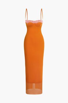 Details Occasion Special Occasion Category Dresses Composition 95% Polyester, 5% Elastane Sheer Not Sheer Fabric Mesh  Size & Fit Measured in size S Length:47.2 Bust:28.3 Length:46.1 Waist:28.3 Hip:35.4 Fit Slim Fit Stretch Low Stretch Fitted Long Slip Dress For The Beach, Summer Bodycon Maxi Dress For Date Night, Summer Maxi Bodycon Dress For Date Night, Orange Spaghetti Strap Lined Dress, Summer Lined Sheath Bodycon Dress, Lined Sheath Bodycon Summer Dress, Summer Sheath Bodycon Dress Lined, Fitted Sheath Midi Dress For Beach, Summer Lace Bodycon Dress With Lace Trim