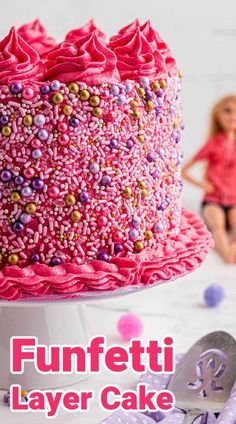 Barbie Birthday Cakes For Kids, Funfetti Layer Cake, Funfetti Birthday, Strawberry Crunch Cake, Cake Mix Recipe, Funfetti Cake Mix, Strawberry Cake Mix, Layer Cake Recipes, Leftover Cake