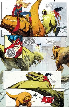 an image of a comic page with dinosaurs in the background