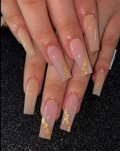 Foil Nail Designs, Acrylic Nails Nude, Brown Acrylic Nails, Long Acrylic Nail Designs, Cute Acrylic Nail Designs, Long Acrylic Nails Coffin, Long Acrylic, Long Square Acrylic Nails