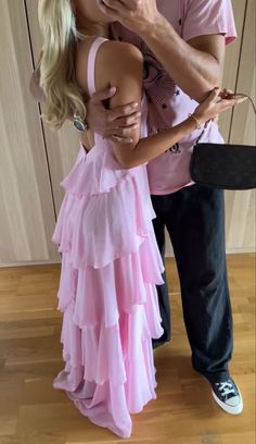 Prom Dress Pink, Tiered Prom Dress, Prom Dresses Long Pink, Backless Evening Dress, Prom Girl Dresses, Chique Outfits, Long Prom Gowns, Prom Dress Inspiration