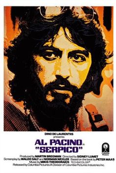 a movie poster for the film al pacino serpiccio, with an image of a