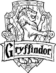 the gryffindor crest is shown in black and white