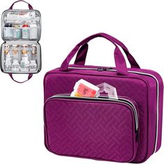 Main Compartment: Pill bottle organizer, large capacity main compartment with 8 elastic straps to hold bottles 1.5"-2.5" diameter; 2 oversized mesh pockets and a removable clear zippered pocket for gauze , thermometers and other loose items. Front Pocket: The front pocket with a half-open design can be used to store document information or travel items. There is an emergency information card slot inside, which can quickly understand the patient's medical records. PLEASE NOTE: The seven-day kit that comes with your order will be stored here. Safe & Durable: This medicine storage bag uses a 3-layer structure of waterproof fabric with an inner padded frame design that keeps the shape of the entire bag and provides great protection. Easy to use: The interior of this travel medicine bag is full Pill Bottle Organizer, Vitamin Bottle, Bottle Organizer, Weekly Pill Organizer, Medication Organization, Pill Bottle, Medicine Organization, Medicine Storage, Medical Bag