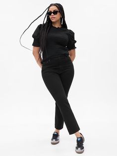 High Rise Cheeky Straight Jeans with Washwell | Gap Gap Stretch Jeans For Fall, Fitted Gap Bottoms For Fall, Gap Fitted Jeans For Fall, Chic Straight Leg Gap Jeans, Slim Fit Gap Jeans For Fall, Fitted Gap Jeans For Fall, Gap High Waist Fitted Jeans, Gap Fitted High Waist Jeans, Jeans Look